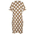thumbnail image 4 of Vestido holgado con estampado de lunares marrs y blancos para mujer ropa de verano, 4 of 6