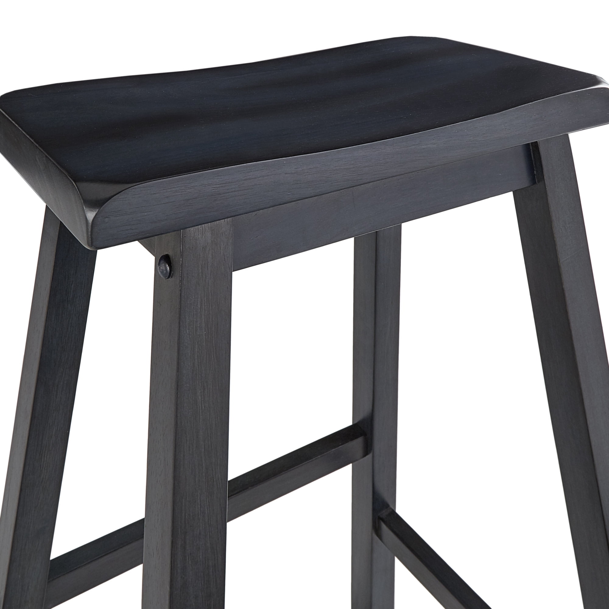 Weston Home Ashby Saddle Seat 29-inch Bar Height Backless Stools, Set of 2, Antique Dark Denim