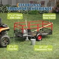 thumbnail image 5 of Senfot 1600LBS Steel Grid Frame Garden Dump Trailer 22Cu.Ft Red Side Panels Red Hub Wheels Heavy Farm Yard Transport Cart, 5 of 9