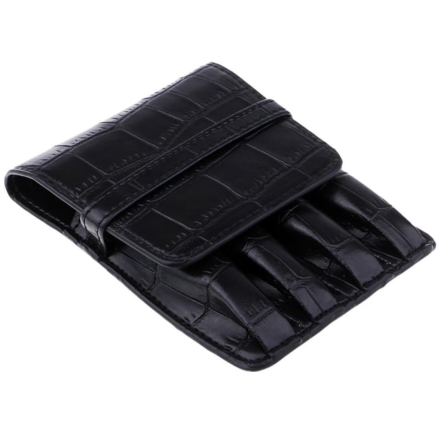 de material cuero para Estuche de Lápices - Sostiene 4 Piezae Estuches para Lápices - Organizador de Bolígrafo Capacidad para Estilográfica Hugo Estuche para pluma estilográfica