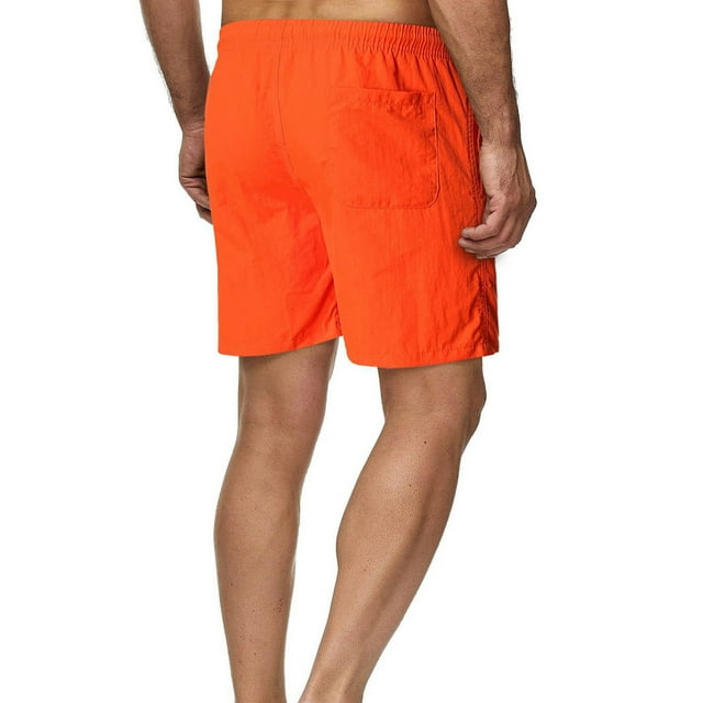 Posijego Men's Casual Shorts with Drawstring Elastic Waist Solid Color Lounge Shorts for Men Beach Shorts
