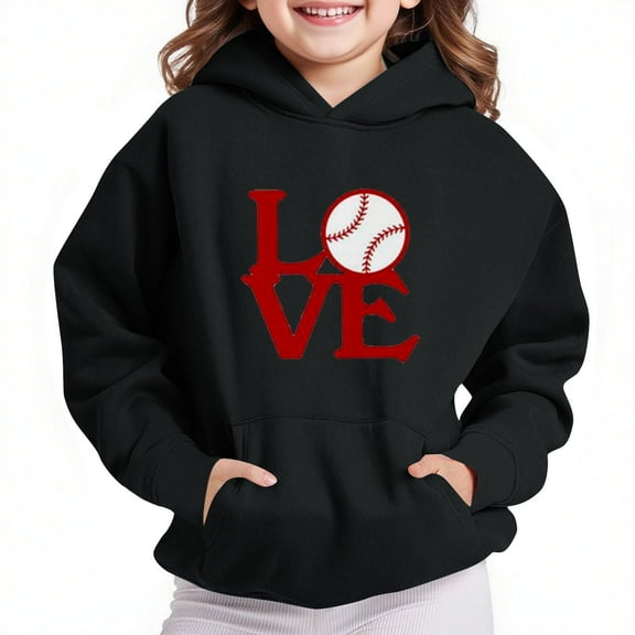Sookity Girls Heart Hooded Sweatshirts Kids Cute Long Sleeve Hoodies Boys Lightweight Casual Wear Loose Fit Pullover Tops with Pockets Black,4 Years Boys Gifts