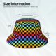 thumbnail image 3 of Fotbe Rainbow Chequerboard Sombrero Tipo Pescador con Estampado – Sombrero de Sol de Algodón de Moda para Playa, Golf, Pesca, 3 of 6