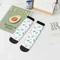 thumbnail image 7 of Pofeuu Leaf Print Green Print 30cm Socks, Adult Running Hiking Socks for Youth and Adult, 7 of 7
