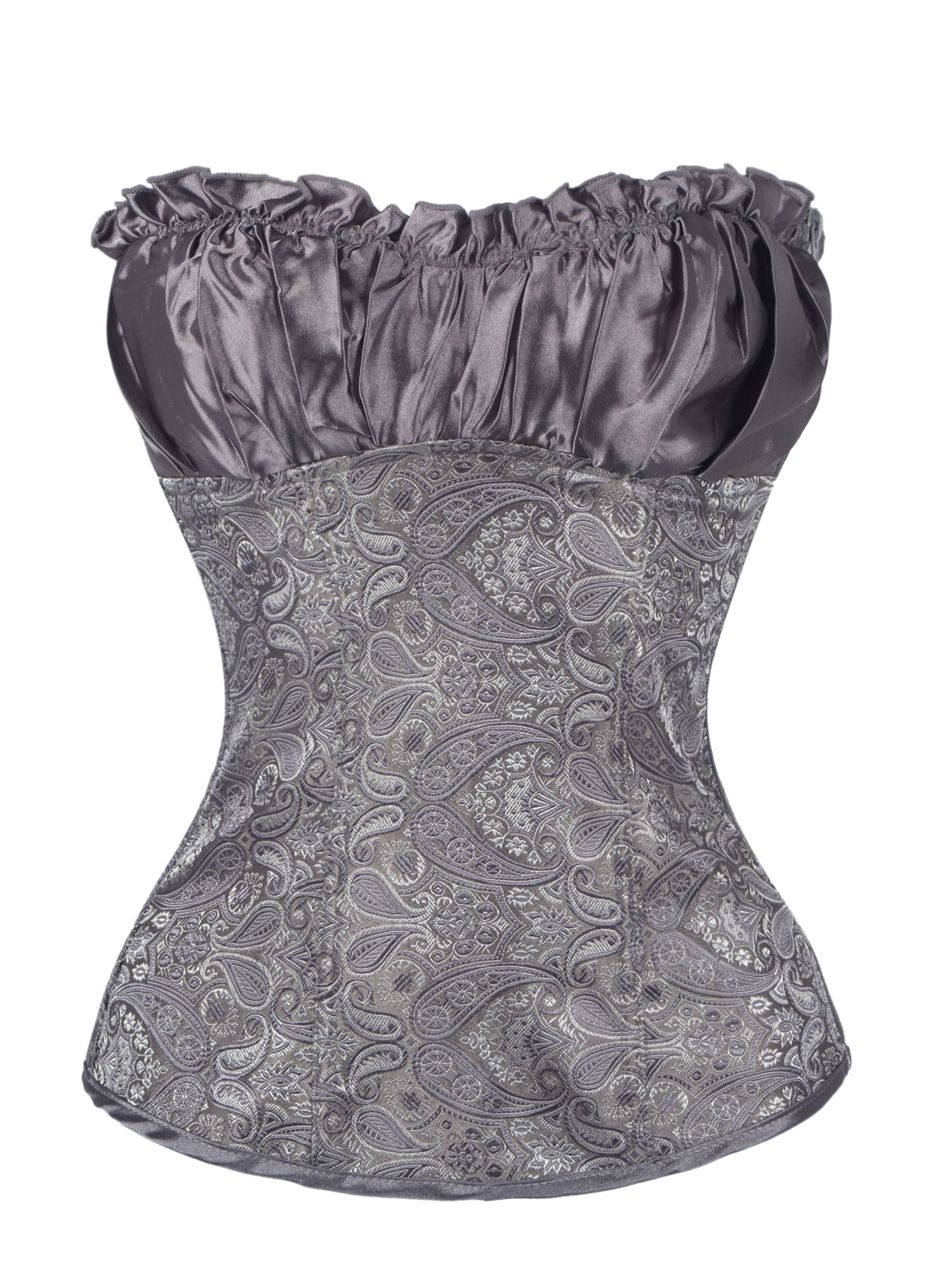 Women Bustiers Corset Lace Trim Corset Overbust Waist Cincher Bustier Shapewear Outfit