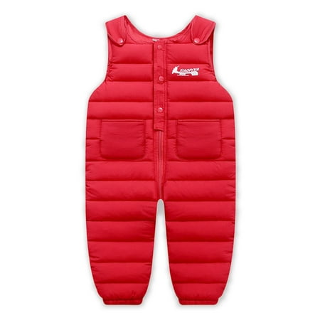 

GYRATEDREAM 6M-4T Baby Boy Girl Winter Snow Pants Bib Lightweight Puffer Overall Skiing Pants with Pocket