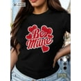 thumbnail image 1 of Camiseta ligera de algodón estampada para mujer: Camisa de manga corta cómoda con cuello redondo, 1 pieza, camiseta informal, 1 of 5