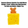 thumbnail image 2 of Squeeze Squishy Toy with Mouse Design, 1 Pack, Yellow and Light Brown, for Kids and Adults, Squeeze Toy, 2 of 3