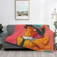 thumbnail image 2 of Rateoe Hip Hummingbird In Jacket Pattern Flannel Throw Blanket, Ultra-soft Blanket for Bed, Couch, Car, Hypoallergenic Anti-pilling blanket-50"x40"(Horizontal), 2 of 6