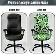 thumbnail image 4 of SCRAWLGOD Soft Computer Office Chair Cover Non-Slip Breathable Boss Chair Slipcovers Easy to Remove High Back Chair Covers for St. Patrick's Day, Four Leaf Clover Spots Cow Print Green, L, 4 of 7