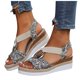 thumbnail image 3 of Bmisegm Women's Summer Fashion Open Toe Fabric Slope Heel Sandals Casual Comfortable Elastic Breathable Sandals Sandals Women Summer White 7, 3 of 9
