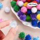 thumbnail image 3 of Uxcell 100-Pack Bolas de Pom Pom Brillantes, Bolas Mini de Brillo de 0.6in para Manualidades/Decoración de Fiestas [Blanco], 3 of 6