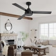 thumbnail image 6 of 52" Ceiling Fan without Light,3 ABS Blades Farmhouse Ceiling Fan with Remote Control 6-Speed Reversible Dc Motor Black for Living Room,Bedroom,Kitchen, 6 of 7
