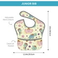 thumbnail image 2 of Bingfone Mess-Proof Baby Bib - Waterproof Bib for Baby Boy or Girl with Food Catcher Pocket, Unisex-Turtle Crab Sea Horse, 2 of 6