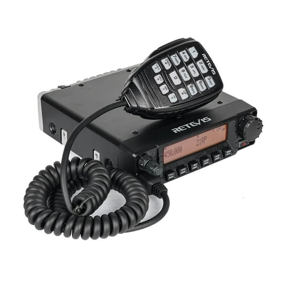 Retevis RA87 GMRS Mobile Radio, 40W Mobile Transceiver Base Station with Cable, 8 Repeater Channels, Chirp, Dual Watch, Long Range Two Way Radio for Off-Road(Black 1Pack)