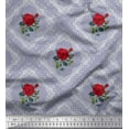 thumbnail image 1 of Soimoi Japan Crepe Satin Fabric Check,Leaves & Rose Floral Fabric Prints by Yard 42 Inch Wide, 1 of 3