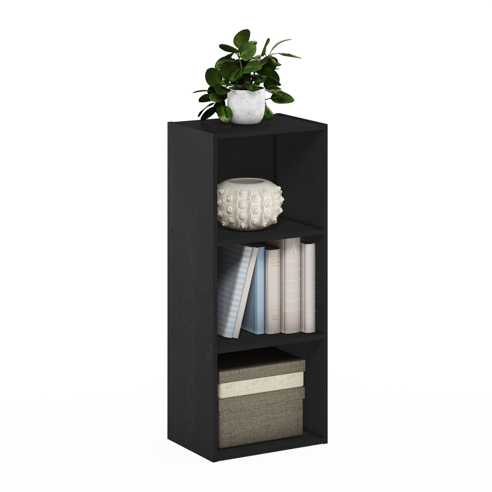 Furinno Luder 3Tier Open Shelf Bookcase, Blackwood, Easy Assembly  (图3)
