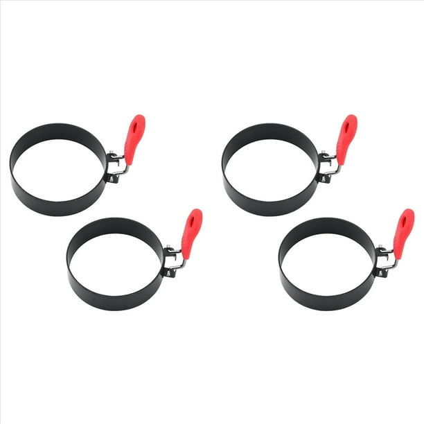 4 Anillos para Huevos de 3,5 Pulgadas con de Silicona, Molde Redondo para Muffins, Molde para Panqueques para Acampar en Interiores