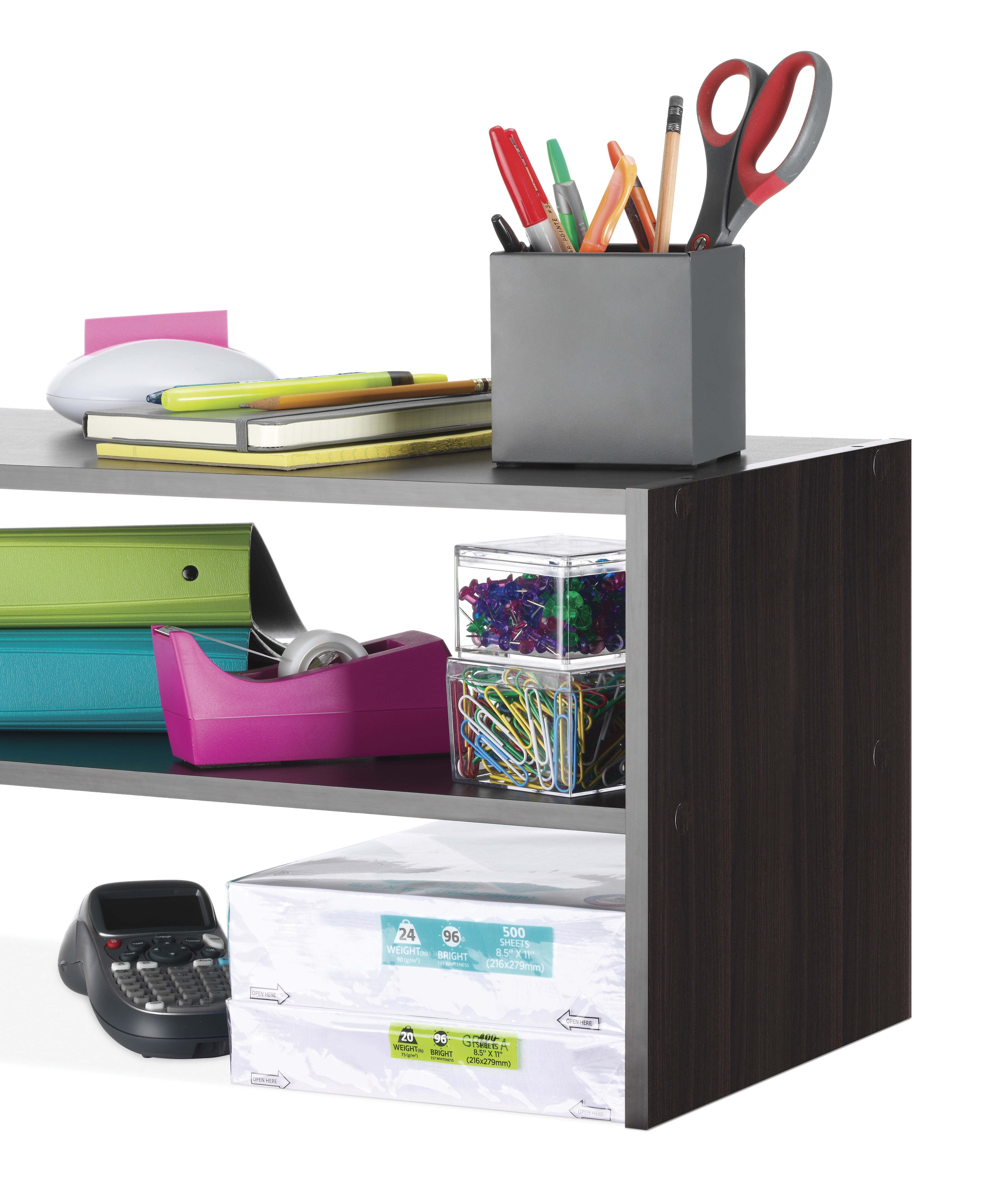 Whitmor Stackable 31" Extra Wide 2 Tiers, 9-Pair of Shoes Closet Storage Organizer, Espresso