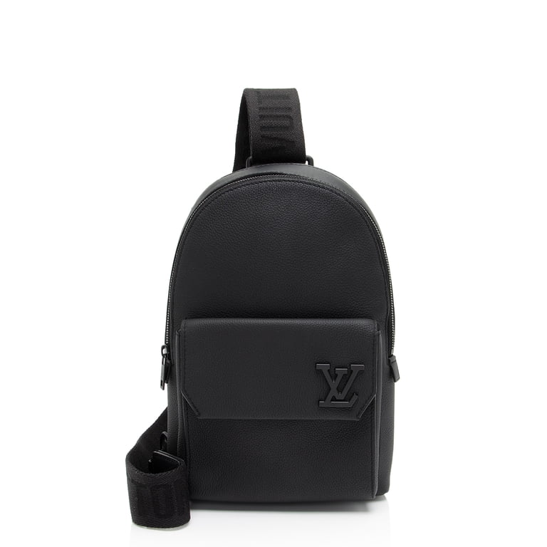 Louis Vuitton Calfskin Aerogram Pilot Slingbag - Black Louis Vuitton Black Grained Calfskin Aerogram Takeoff Sling  main image 2