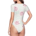 thumbnail image 4 of Balery Women'Scute Pigs Crew Neck Round Neck Short Sleeves Slim Fit Casual Basic Extender Bodysuit Daily Jumpsuit T Shirts-Large, 4 of 9