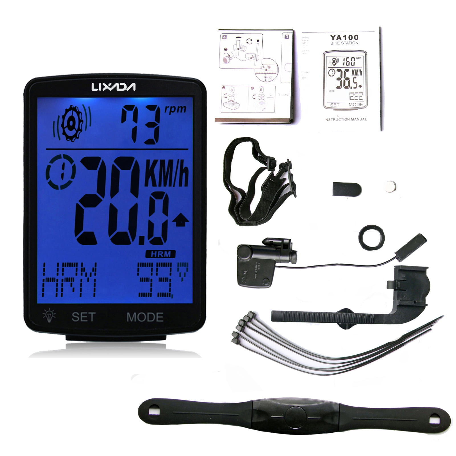 LCD Bicycle Bike Computer Odometer Waterproof Speedometer Stopwatch Bicycle YA 