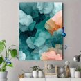 thumbnail image 4 of Abstract Teal Peach Ink Wash Canvas Print, Suitable for Living Room Bedroom Office Dining Room Hallway, 4 of 8