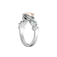 thumbnail image 3 of 14K White Gold 2.00 CT natural peach/pink VS Morganite Ring Flower Leaves Leaf, 3 of 4