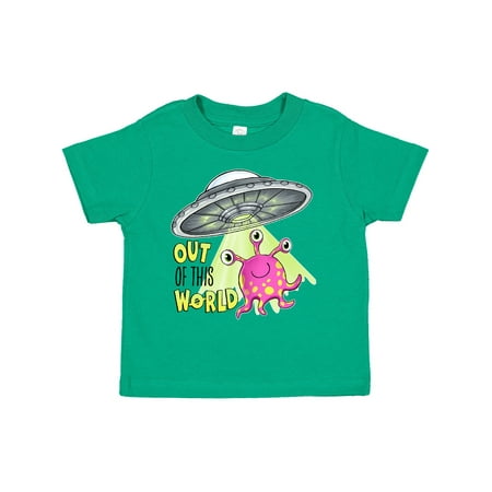 

Inktastic Out of This World- Cute Pink Alien UFO Gift Toddler Boy or Toddler Girl T-Shirt