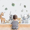 thumbnail image 3 of Calcomanías de pared de animales de la selva, elefantes, jirafas, safari, guarderías, habitación infantil, decoración de pared para sala de estar, 3 of 5