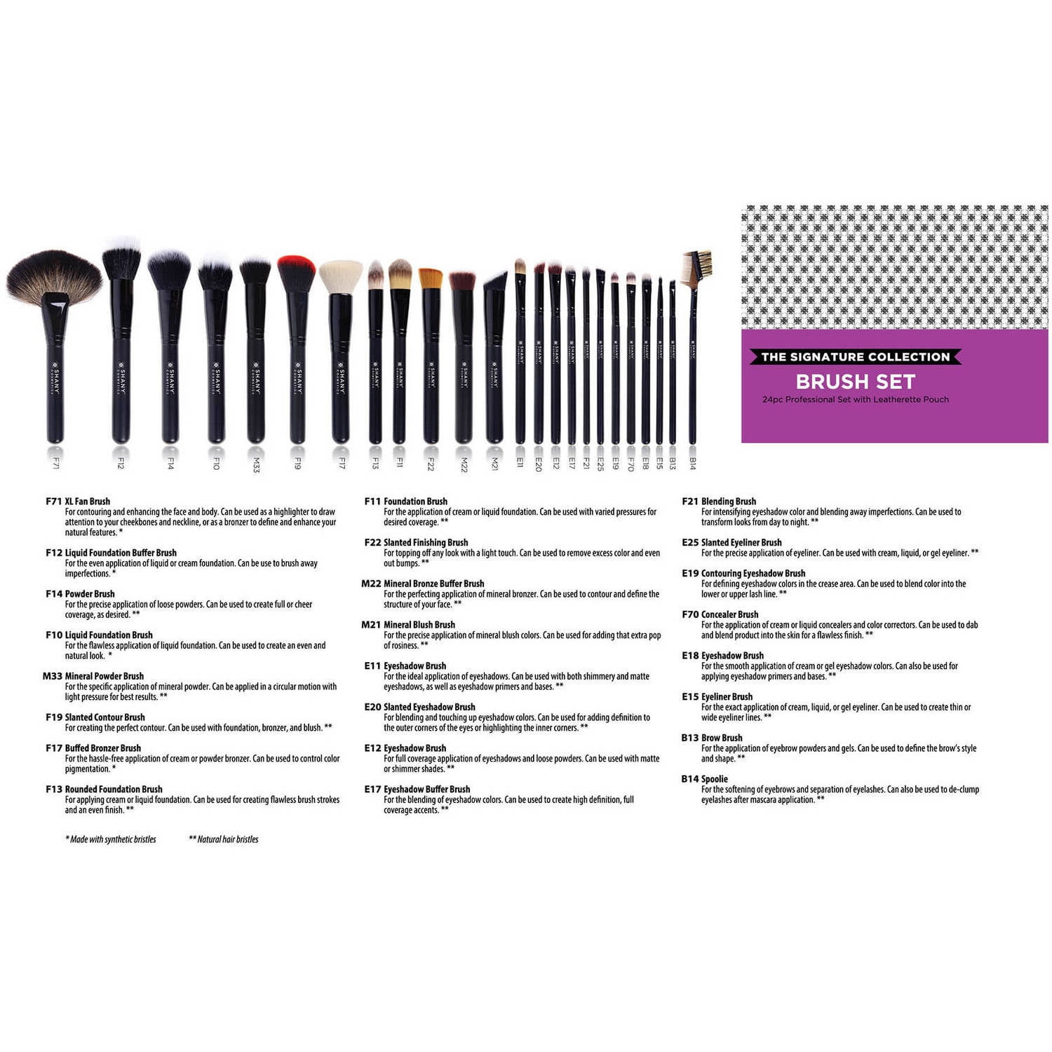 24 Piece Makeup Brush Set Names Saubhaya Makeup