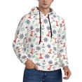 thumbnail image 2 of Pofeuu Lighthouse Sailboat Print Mens Casual Hooded Collar Drawstring Hoodies Pullover Sweatshirts Casual Long Sleeve Shirts-Medium, 2 of 7