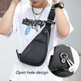 thumbnail image 5 of Single shoulder backpack diagonal bag waterproof travel backpack-Left shoulder black, 5 of 5