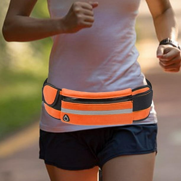 Running Belt Waist Pack Bag Phone Holder Adjustable Strap Workout Fanny Pack Orange