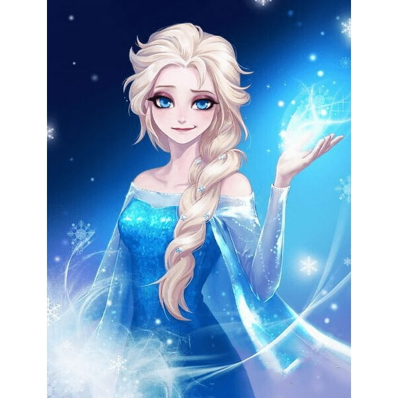 DIY 5D Diamond Painting Kits for Adults & Kids Tree by Number Kits Round Rhinestone Embroidery Cross Stitch Arts Craft Canvas Wall Decor(Frozen 12x16inch)