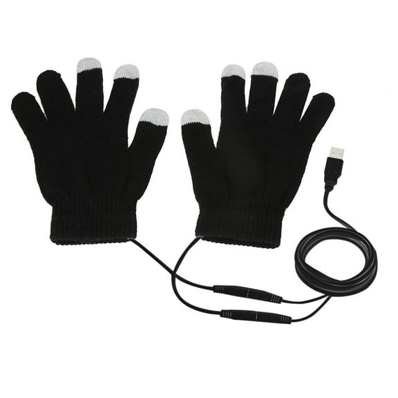 PMVFHDE Warm Gloves USB Powered Thermal Touchscreen Gloves for Men Women, Heated Comfort for Chilly Weather Winter Gloves Black，One Size