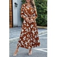 thumbnail image 4 of PRETTYGARDEN Women's Spring Fall Midi Dress Casual Long Sleeve V Neck Swiss Dot Pleated A Line Flowy Dresses, 4 of 8