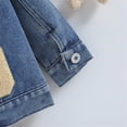 thumbnail image 6 of Toddler Baby Boy Girl Jacket Big Lil Sister/Brother Letter Embroidery Jean Long Sleeve Cardigan Button Denim Coat, 6 of 9
