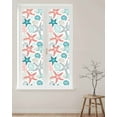 thumbnail image 2 of Window Privacy Film, Teal Green Coral Sun Blocking Window Tint Film Heat Control One Way Blackout Window Film, Spring Summer Coastal Starfish Beach Nautical Conch Non Adhesive Static Cling 17.7x78.7, 2 of 7
