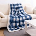 thumbnail image 6 of Sherpa Fleece Throw Blanket 51" x 59" Reversible Plush Fluffy Large Big Blanket Lattice Flannel Blankets for All Season Use, 6 of 8