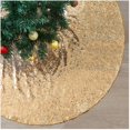 thumbnail image 1 of Falda para árbol de Navidad dorada de 48 pulgadas con lentejuelas brillantes para árbol de Navidad artificial de 4 pies, tapetes para árbol de Navidad de interior, 1 of 4