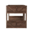 thumbnail image 6 of Miniyam Twin over Twin Floor Bunk Bed with Panelled Headboard for Kids and Teens, Brown, 6 of 7