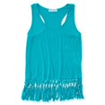 thumbnail image 2 of Aeropostale Camiseta sin mangas con espalda cruzada con flecos para mujer, verde, pequeña Aeropostale Camiseta sin mangas, 2 of 2