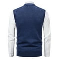 thumbnail image 5 of LNWUY Men's Shawl Collar Sweater Vest Casual Solid Color Sleeveless Elastic Knitted Button Cardigan Vest Knitwear Blue L, 5 of 5