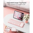 thumbnail image 3 of Teclado Bluetooth plegable Samsers Touchpad de tamaño completo rosa, 3 of 9