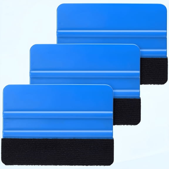 ZEPARO Durable Black Felt Edge Vinyl Squeegee Tool 4-Inch,Car Vinyl Film Wrapping Decal Squeegee Window Tint Work,Professional Scratch Free Squeegee (Pack of 3)