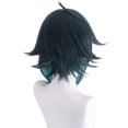 thumbnail image 3 of Peluca de cosplay bicolor verde oscuro y verde azulado de 40 cm para adolescentes, 3 of 3