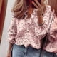 thumbnail image 3 of Camisa plisada de manga larga para mujer de primavera y verano Camisa de mujer, 3 of 6