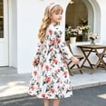 thumbnail image 3 of AmzBarley Girls Maxi Dress Long Sleeve Floral Casual Dresses 8-9 Years Ivory Print, 3 of 6