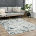 thumbnail image 6 of Hauteloom Liverpool Modern Abstract Bedroom Living Room Area Rug - Square Tile Carpet - Contemporary Bohemian Farmhouse - Blue, Grey, Brown, Off White - 6'7" x 9', 6 of 16